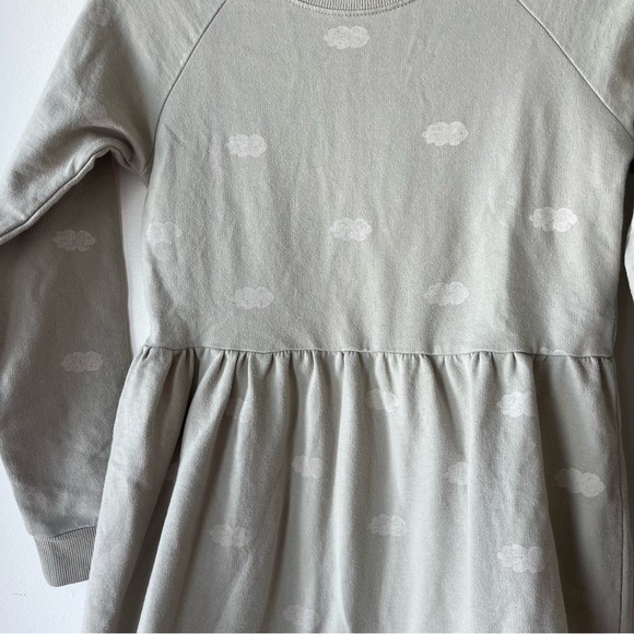 Rylee + Cru long sleeve sweater dress neutral cloud print cotton blend girls 8-9 - Picture 5 of 12